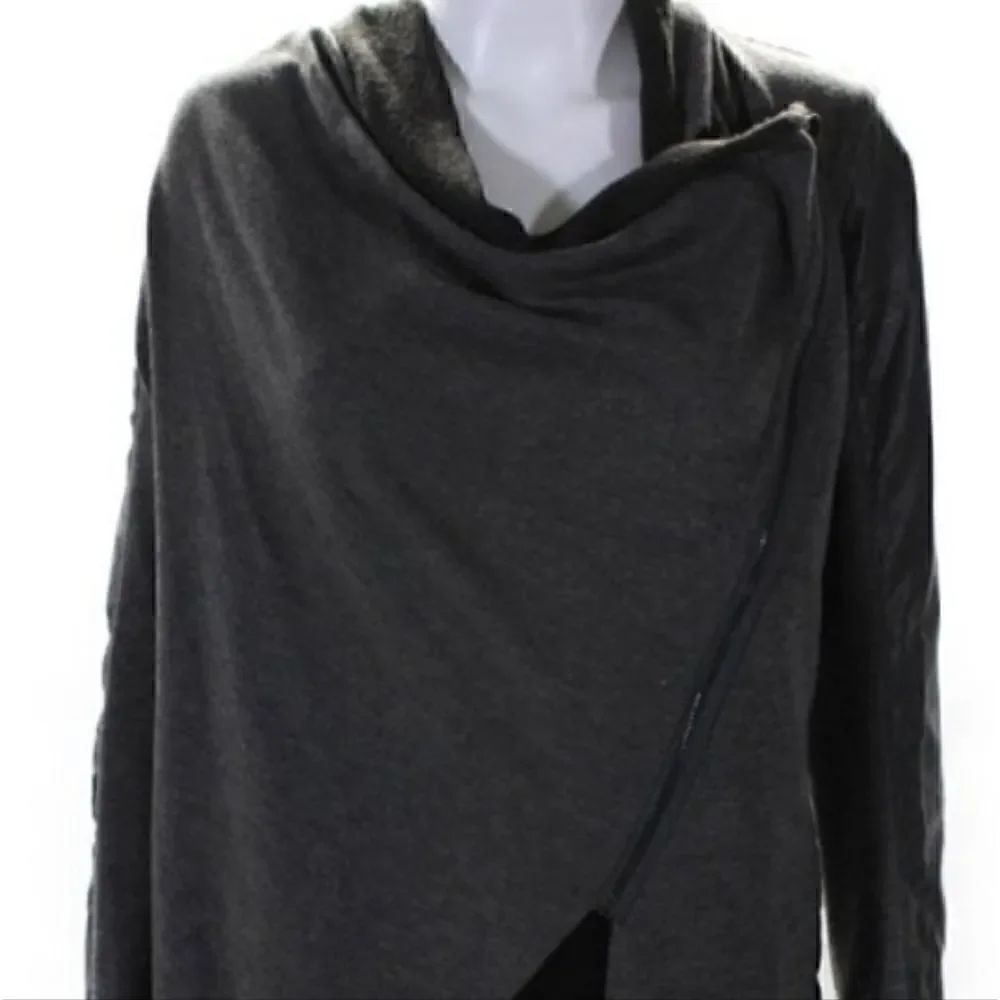 Blank NYC Womens Faux Leather Cowl Neck Asymmetrical Zip lightweight jacket